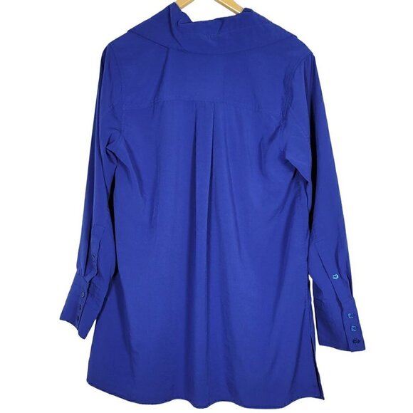 Soft Surroundings Women's Loretta Tunic Top in Electric Blue Long Sleeve Size M - Picture 5 of 13
